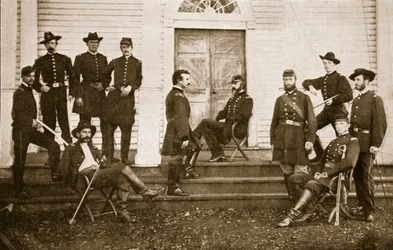 Major général George G. Meade et son état-major, 1861-65